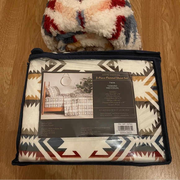 Pendleton Bedding Pendleton 3 Piece Flannel Set And Sherpa Blanket